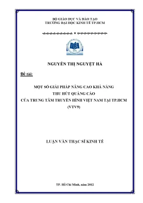 Luận văn: Giải pháp thu hút quảng cáo cho VTV9