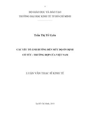 Các yếu tố ảnh hưởng đến ổn định cổ tức tại Việt Nam