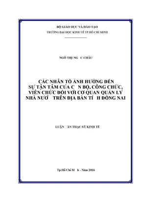 Những Nhân Tố Ảnh Hưởng Đến Sự Tận Tâm Của Cán Bộ Công
