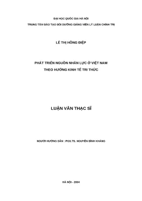 Phát Triển Nguồn Nhân Lực Việt Nam Theo Kinh Tế Tri Thức