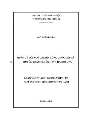 Quản lý đội ngũ cán bộ công chức cấp xã tại huyện Thanh