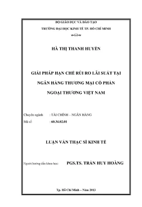 Giải pháp hạn chế rủi ro lãi suất tại Vietcombank
