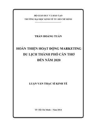 Hoàn thiện hoạt động marketing du lịch Cần Thơ đến năm 2020
