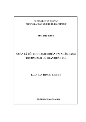 Quản lý rủi ro thanh khoản tại ngân hàng TMCP Quân Đội