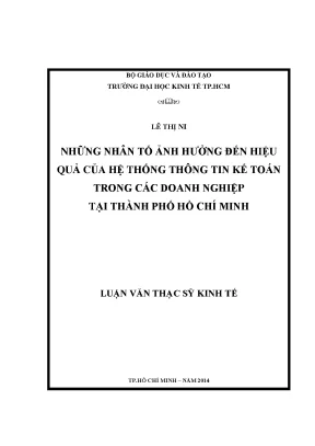 Nhân Tố Ảnh Hưởng Đến Hiệu Quả Hệ Thống Thông Tin Kế