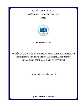 Nghiên cứu giá trị cảm nhận của khách hàng tại ngân hàng