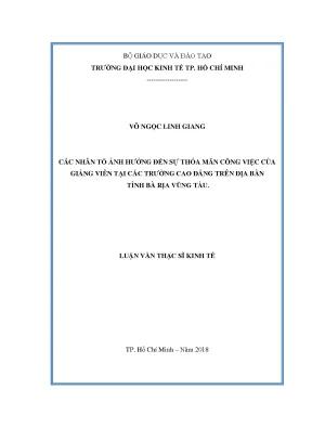 Những yếu tố ảnh hưởng đến sự thỏa mãn công việc của