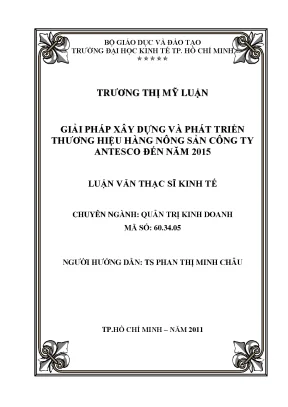 Giải pháp phát triển thương hiệu nông sản công ty