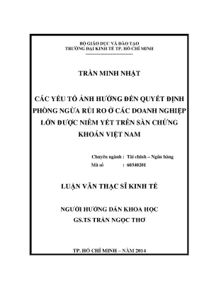 Các yếu tố quyết định phòng ngừa rủi ro tại doanh nghiệp
