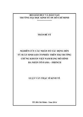 Mô hình Fama French & TSSL cổ phiếu tại Việt Nam (Luận văn)