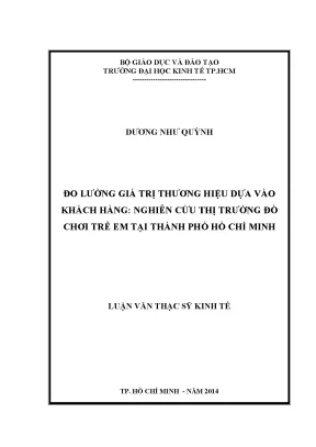 Đo Lường Giá Trị Thương Hiệu Đồ Chơi Trẻ Em Tại TP.HCM