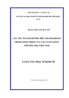 Luận văn: Yếu tố ảnh hưởng thanh khoản NHTM Việt Nam