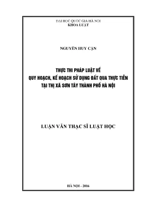 Thực thi pháp luật quy hoạch sử dụng đất tại Sơn Tây, Hà Nội