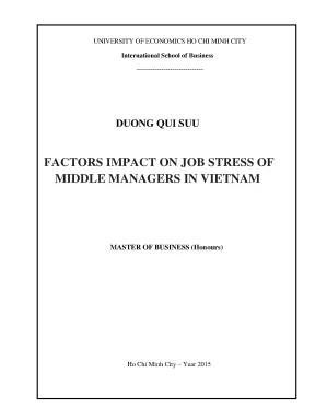 Luận văn: Stress của quản lý cấp trung tại Việt Nam (UEH)
