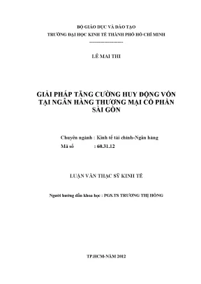 Luận văn: Giải pháp huy động vốn tại Ngân hàng SCB