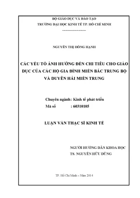 Các yếu tố ảnh hưởng đến chi tiêu giáo dục của hộ gia