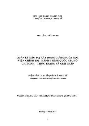Quản Lý Đầu Tư Xây Dựng Cơ Bản Tại Học Viện Chính Trị -