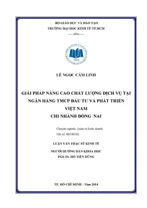 Giải pháp nâng cao chất lượng dịch vụ ngân hàng tại BIDV
