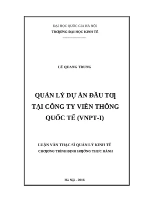 Quản lý dự án đầu tư tại VNPT-I: Nghiên cứu và giải pháp