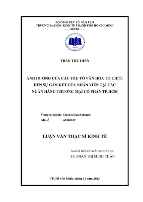Ảnh Hưởng Của Văn Hóa Tổ Chức Đến Sự Gắn Kết Nhân Viên