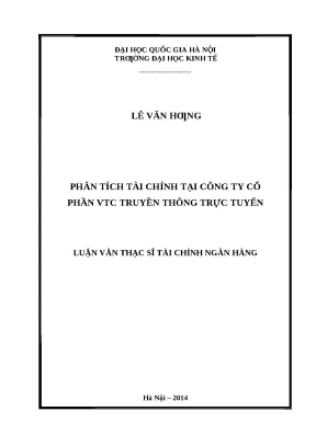 Phân Tích Tài Chính Tại Công Ty Cổ Phần VTC Truyền Thông