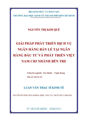 Giải pháp phát triển dịch vụ NH bán lẻ tại BIDV Bến Tre