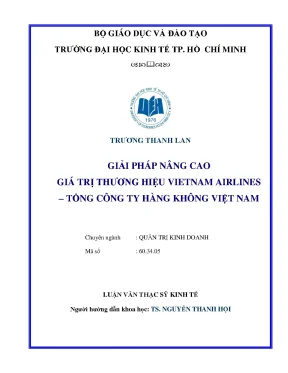 Giải pháp nâng cao giá trị thương hiệu Vietnam Airlines