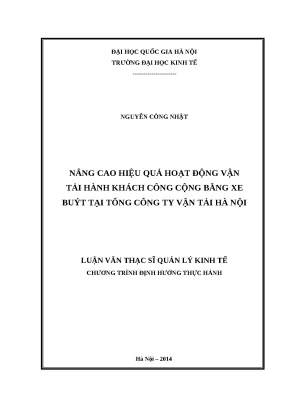 Nâng cao hiệu quả xe buýt Hà Nội: Luận văn thạc sĩ UEB