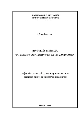 Phát Triển Nhân Lực Tại Công Ty Cổ Phần Đầu Tư Và Tư Vấn