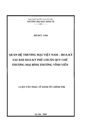 Phát Triển Quan Hệ Thương Mại Việt Nam - Hoa Kỳ Sau Khi