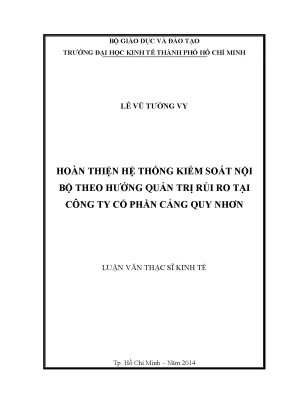 Hoàn thiện hệ thống kiểm soát nội bộ theo quản trị rủi