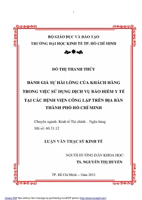 Đánh Giá Sự Hài Lòng Của Khách Hàng Về Bảo Hiểm Y Tế Tại