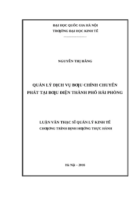 Quản Lý Dịch Vụ Bưu Chính Chuyển Phát Tại Bưu Điện Hải Phòng