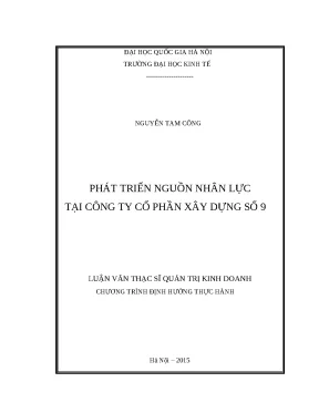 Phát Triển Nguồn Nhân Lực Tại Công Ty Cổ Phần Xây Dựng Số 9