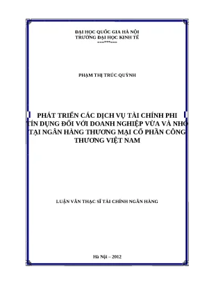 Phát Triển Dịch Vụ Tài Chính Phi Tín Dụng Cho Doanh