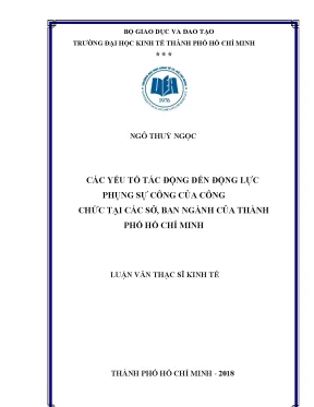 Động lực phục vụ công của công chức tại TP.HCM: Các yếu