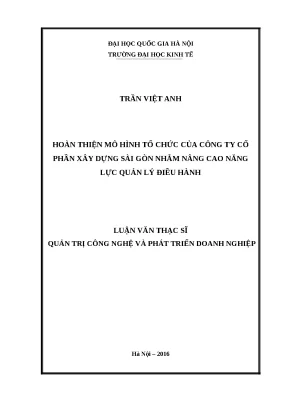 Nâng cao năng lực quản lý tại Công ty Cổ phần Xây dựng