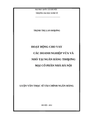 Hoạt động cho vay doanh nghiệp vừa và nhỏ tại ngân hàng