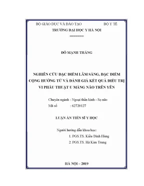 Nghiên cứu lâm sàng và đánh giá điều trị u màng não trên yên