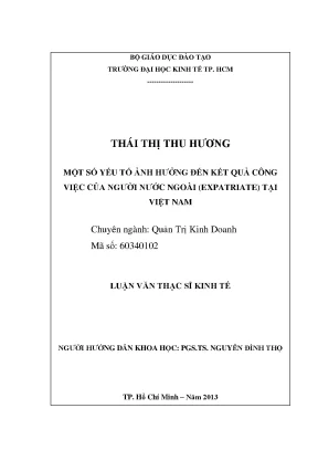Yếu Tố Ảnh Hưởng Đến Kết Quả Công Việc Của Người Nước