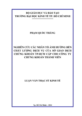 Nghiên cứu ảnh hưởng đến chất lượng dịch vụ tại Sở Giao