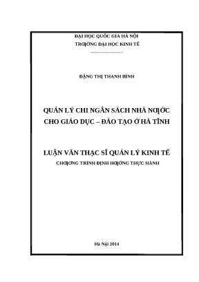 Quản lý ngân sách nhà nước cho giáo dục tại Hà Tĩnh: