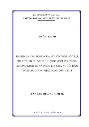 Đánh Giá Tác Động ODA Đối Với Tăng Trưởng Kinh Tế Và 