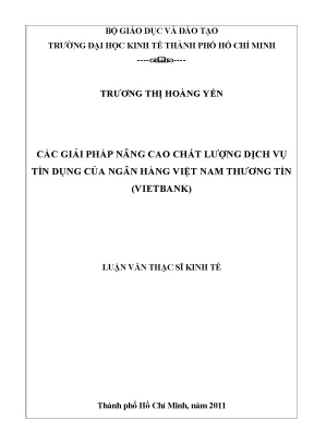 Giải pháp nâng cao chất lượng dịch vụ tín dụng tại Vietbank