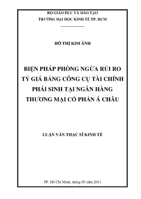 Biện Pháp Phòng Ngừa Rủi Ro Tỷ Giá Tại Ngân Hàng Á Châu