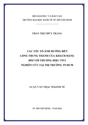 Yếu Tố Ảnh Hưởng Đến Lòng Trung Thành Của Khách Hàng Đối