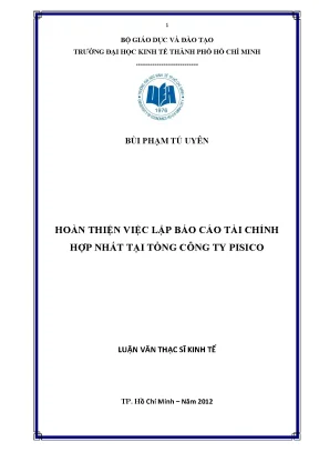 Luận văn: Hoàn thiện Báo cáo tài chính hợp nhất (UEH)