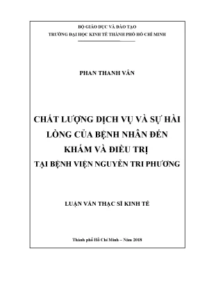 Chất lượng dịch vụ và sự hài lòng của bệnh nhân tại Bệnh 