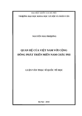 Quan hệ Việt Nam - SADC: Thực trạng và Triển vọng