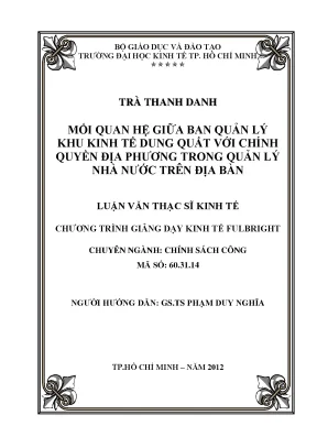 Luận văn: Quản lý KKT Dung Quất & chính quyền địa phương